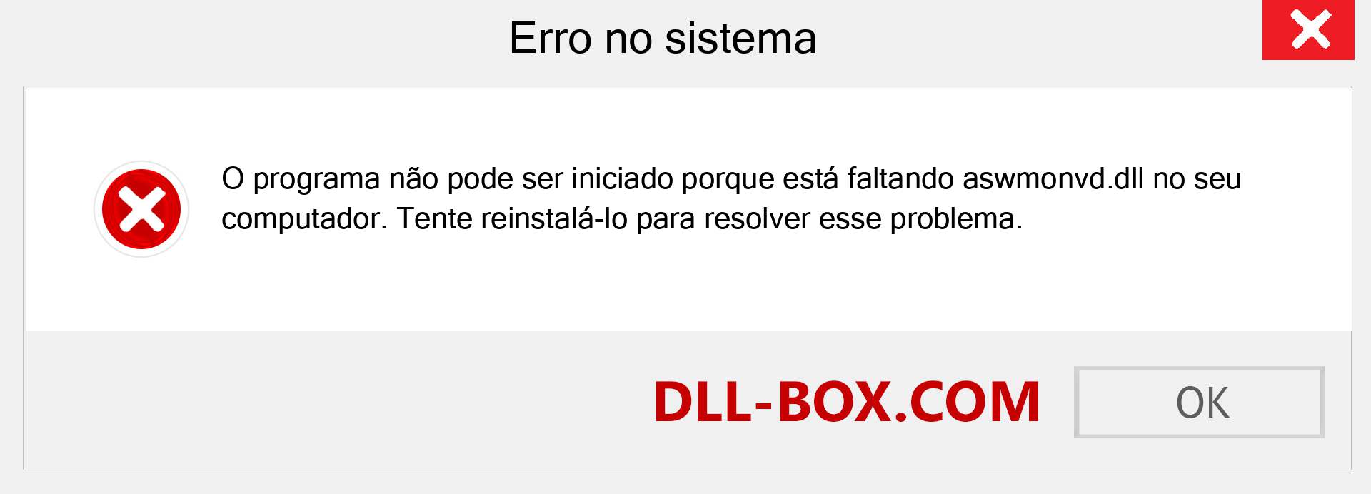 Arquivo aswmonvd.dll ausente ?. Download para Windows 7, 8, 10 - Correção de erro ausente aswmonvd dll no Windows, fotos, imagens